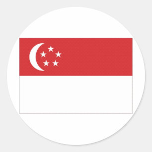 Sticker Rond Drapeau national de Singapour