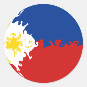 Sticker Rond drapeau national des Philippines