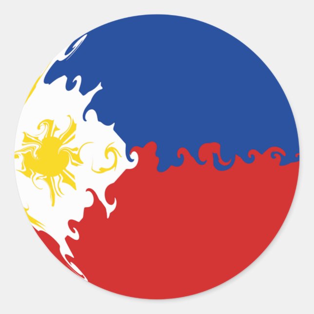 Sticker Rond drapeau national des Philippines (Devant)