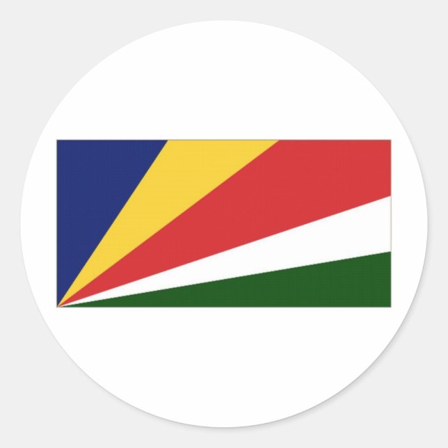Sticker Rond Drapeau national des Seychelles (Devant)