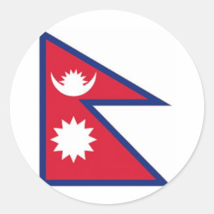 Sticker Rond Drapeau national du Népal