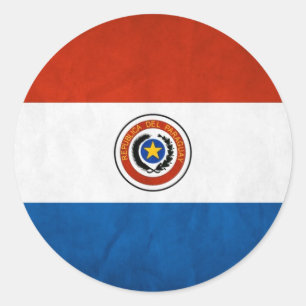 Sticker Rond drapeau national du Paraguay