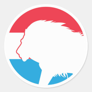 Sticker Rond Drapeau national luxembourgeois Lion Luxembourg