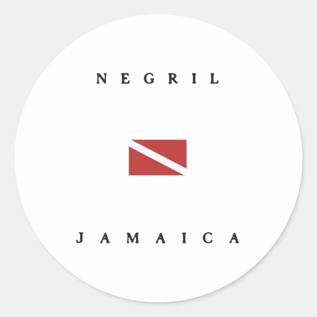 Sticker Rond Drapeau Negril Jamaïque Scuba Dive (Devant)
