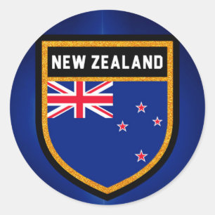 Sticker Rond Drapeau néo-zélandais