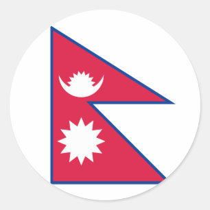 Sticker Rond Drapeau népalais