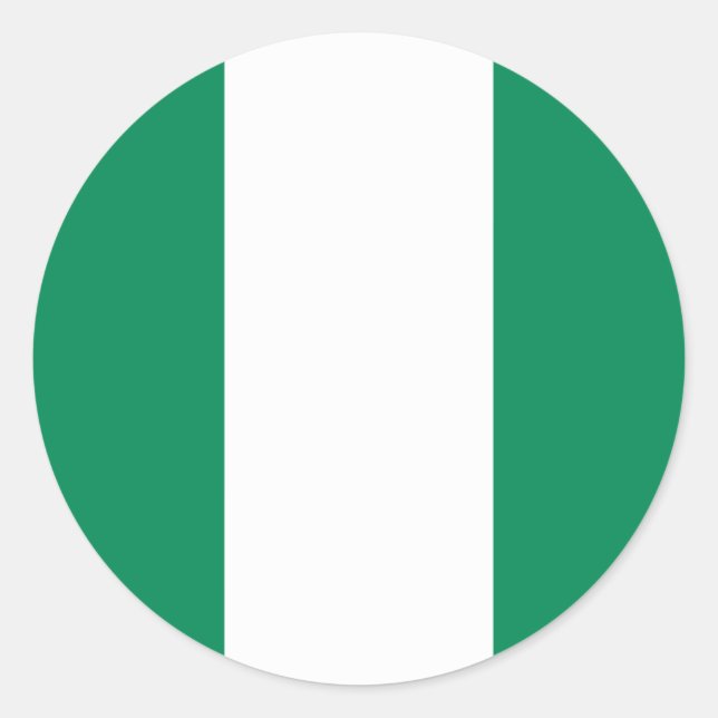 Sticker Rond Drapeau nigérian (Devant)