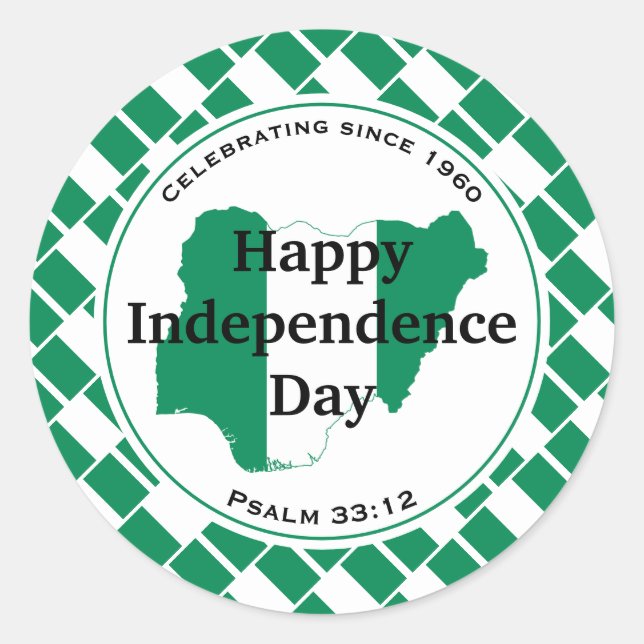 Sticker Rond Drapeau nigérian INDÉPENDANCE DU NIGÉRIA (Devant)
