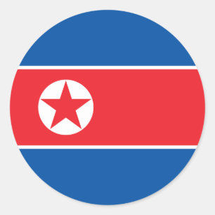 Sticker Rond Drapeau nord-coréen, Drapeau nord-coréen
