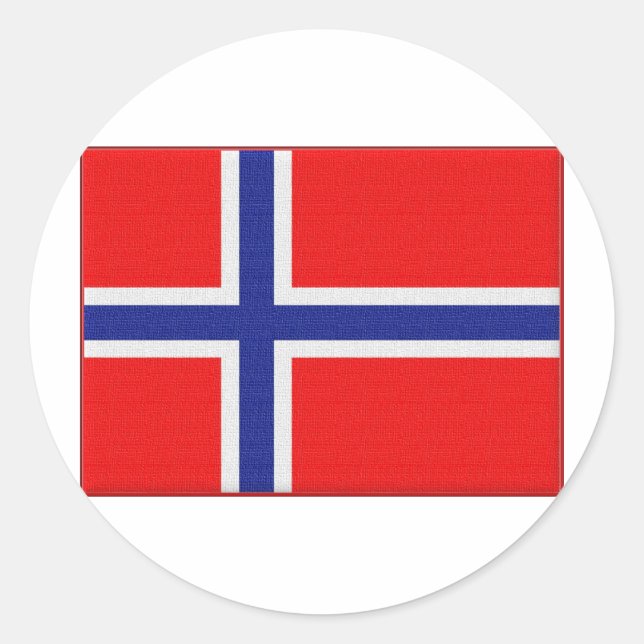 Sticker Rond Drapeau norvégien (Devant)