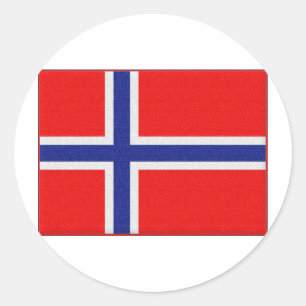 Sticker Rond Drapeau norvégien