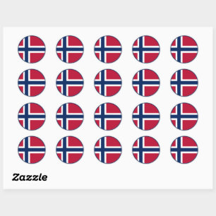 Sticker Rond Drapeau norvégien