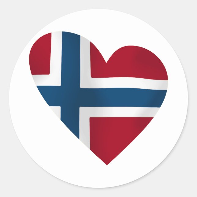 Sticker Rond Drapeau norvégien du coeur (Devant)