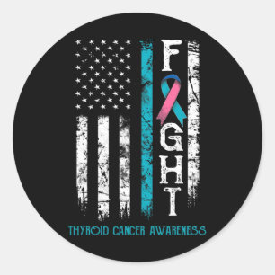 Sticker Rond Drapeau nous guerrier du cancer