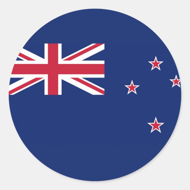 Sticker Rond Drapeau Nouvelle-Zélande (Devant)