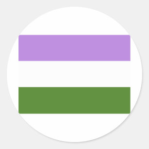STICKER ROND DRAPEAU OFFICIEL GENDERQUEER FIDE