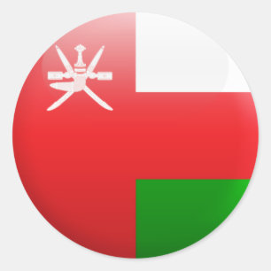 Sticker Rond Drapeau Oman