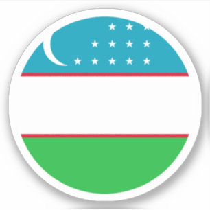 Sticker rond Drapeau Ouzbékistan