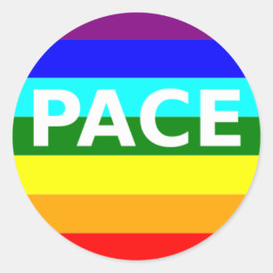 Sticker Rond Drapeau Pace(Peace) italien