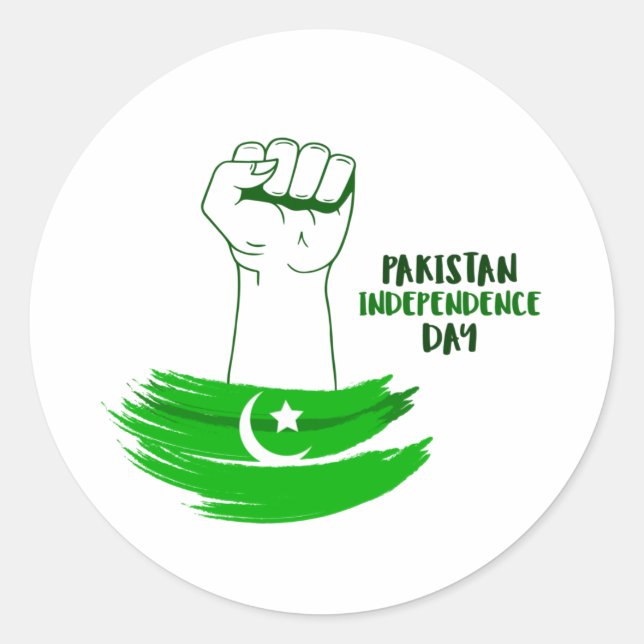 Sticker Rond Drapeau pakistanais pour l'indépendance (Devant)