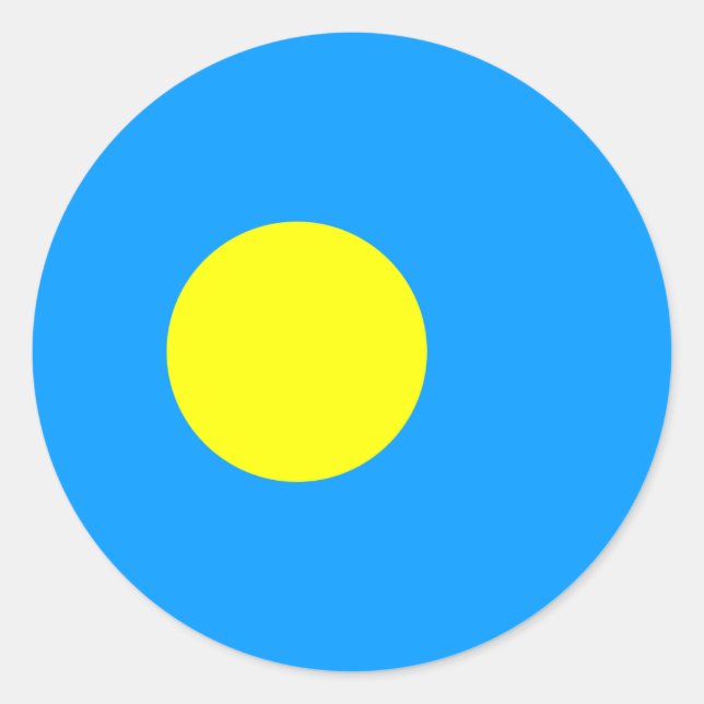 Sticker Rond Drapeau Palaos, Drapeau Palaos (Devant)