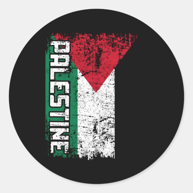 Sticker Rond Drapeau Palestine Big Palestine (Devant)