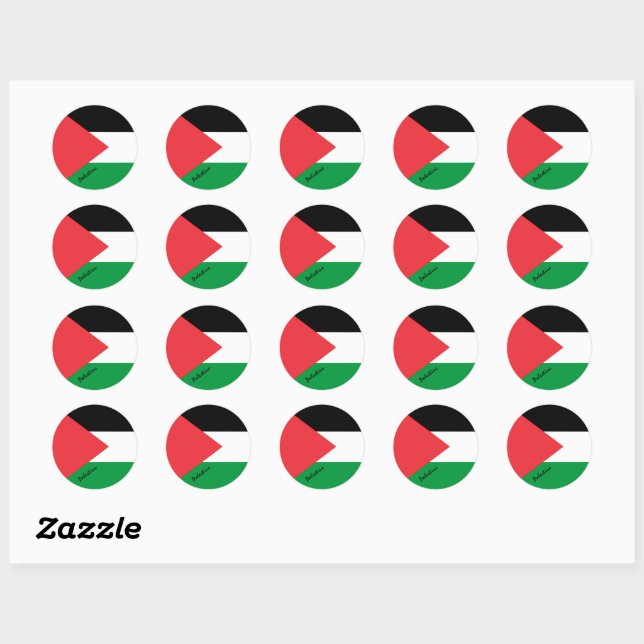 Sticker Rond Drapeau palestinien et patriotes / sports (Feuille)