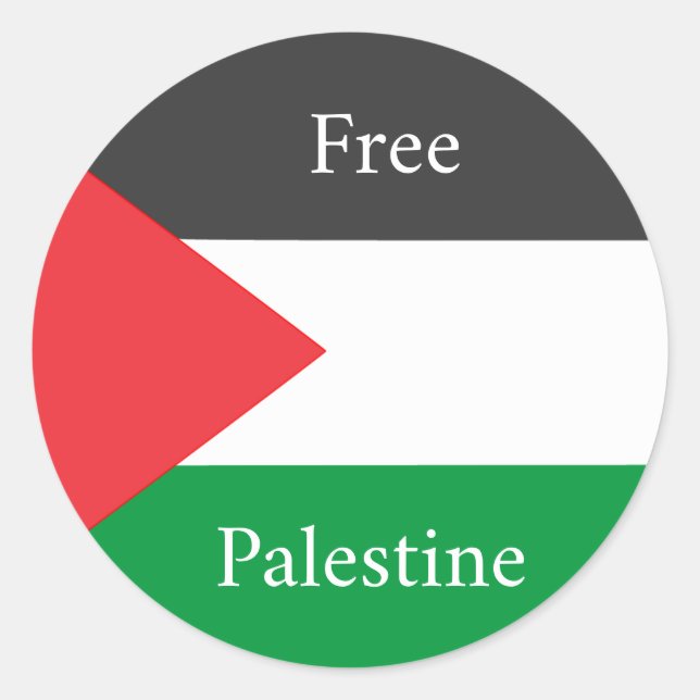 Sticker Rond Drapeau palestinien Libérez la Palestine customisé (Devant)