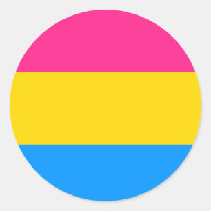 Sticker Rond Drapeau Pansexual de fierté
