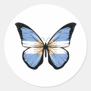 Sticker Rond Drapeau papillon argentin