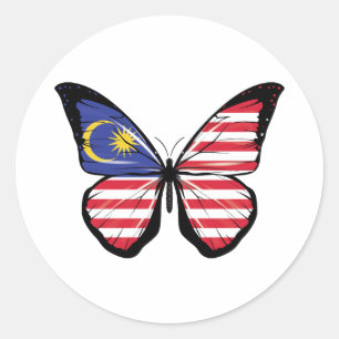 Sticker Rond Drapeau papillon de Malaisie