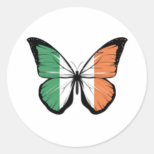 Sticker Rond Drapeau papillon irlandais
