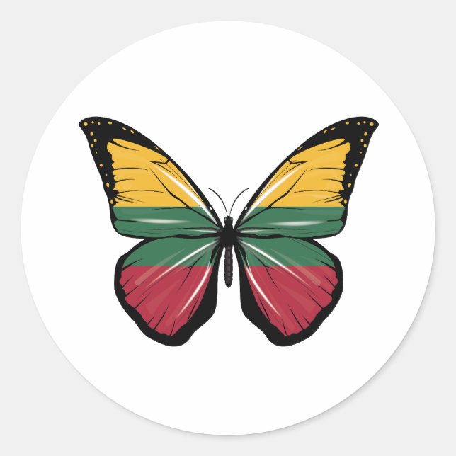 Sticker Rond Drapeau papillon lituanien (Devant)
