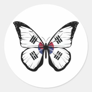 Sticker Rond Drapeau papillon sud-coréen