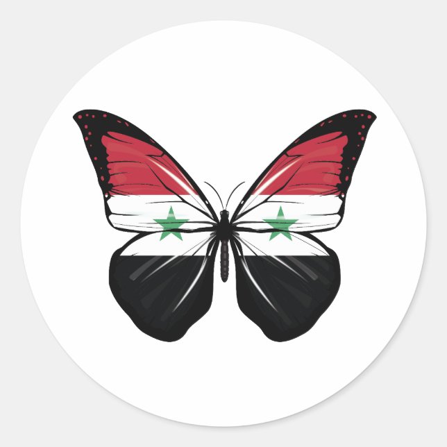 Sticker Rond Drapeau papillon syrien (Devant)