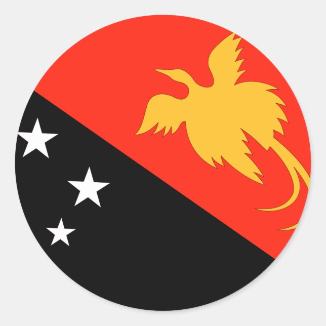 Sticker Rond Drapeau Papouasie-Nouvelle-Guinée (Devant)