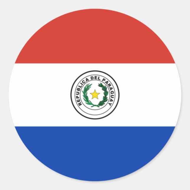 Sticker Rond Drapeau paraguayen, Drapeau du Paraguay (Devant)