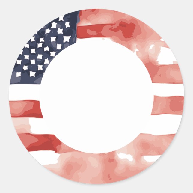 Sticker Rond Drapeau Patriotique 4 juillet