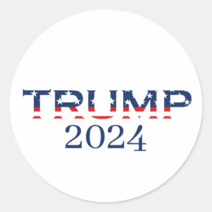 Sticker Rond Drapeau patriotique américain Donald Trump 2024