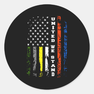 Sticker Rond Drapeau Patriotique Américain Premier Répondant