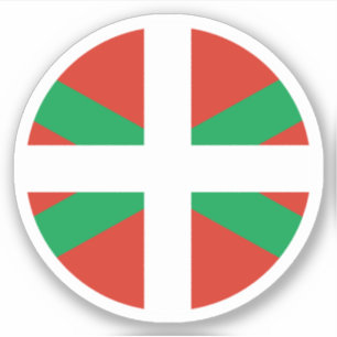 Sticker rond Drapeau Pays Basque