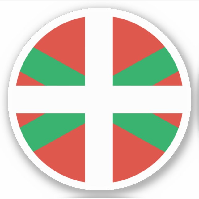 Sticker rond Drapeau Pays Basque (Devant)