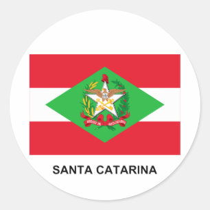 Sticker Rond Drapeau père Noël Catarina, Brésil