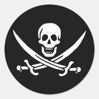Sticker Rond Drapeau pirate de Calico Jack