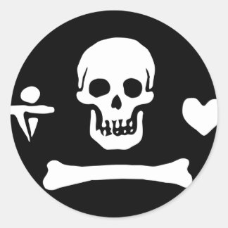 Sticker Rond Drapeau pirate de Stede Bonnet
