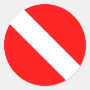 Sticker Rond Drapeau Plongée Plongée Plongée Plongée Diver Down