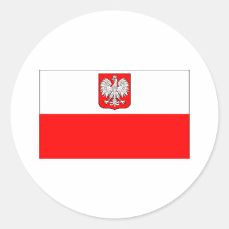Sticker Rond Drapeau polonais avec aigle