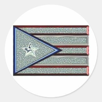 Sticker Rond Drapeau porto-ricain