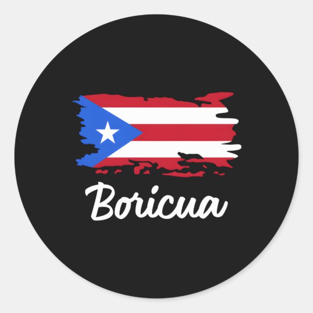 Sticker Rond Drapeau porto-ricain Porto Rico Boricua (Devant)