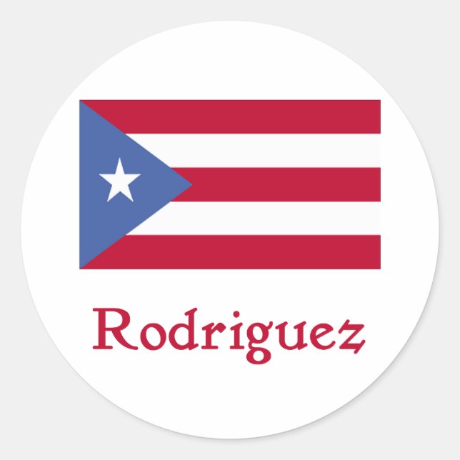 Sticker Rond Drapeau porto-ricain Rodriguez (Devant)
